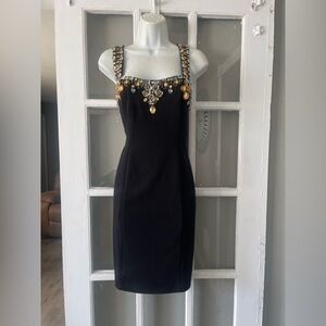 Boston Proper Black Dress with Embellishments